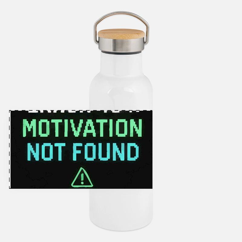 Error 404: Motivation Not Found  Panorama Thermosflasche mit Bambusdeckel