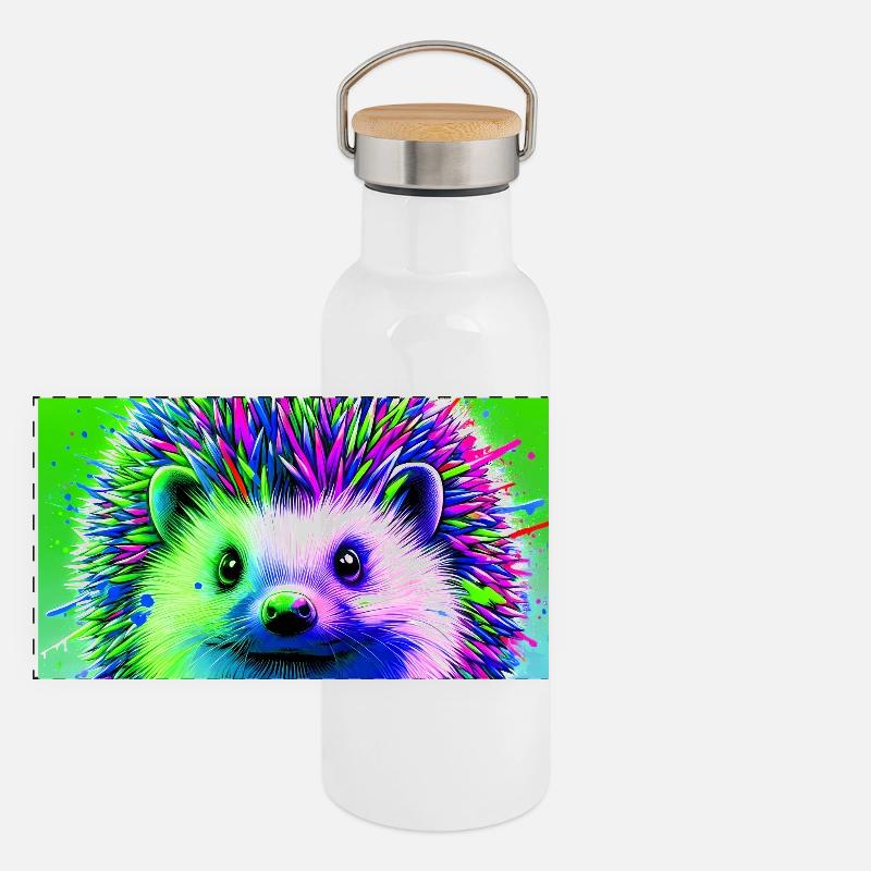 Igel Panorama Thermosflasche mit Bambusdeckel