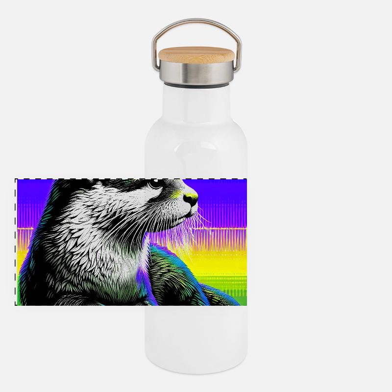 Panorama Thermosflasche mit Bambusdeckel