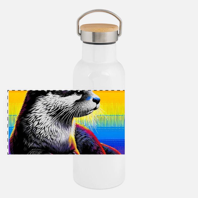 Gourde isotherme avec bouchon en bambou