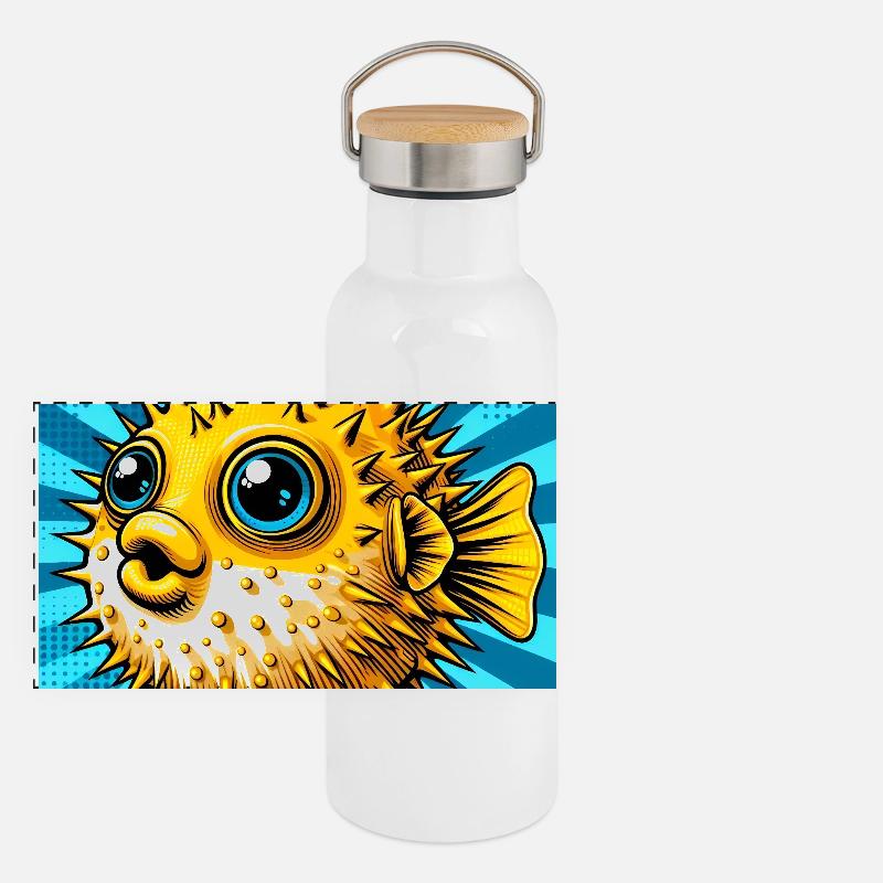 Panorama Thermosflasche mit Bambusdeckel