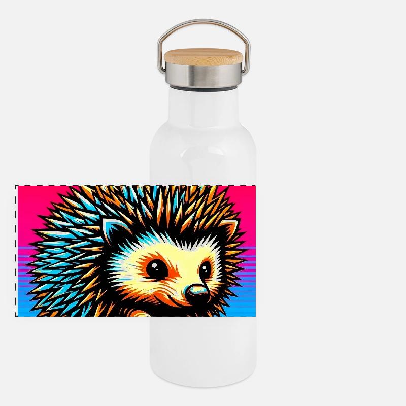 Igel Panorama Thermosflasche mit Bambusdeckel