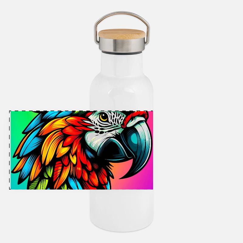 perroquet Gourde isotherme avec bouchon en bambou