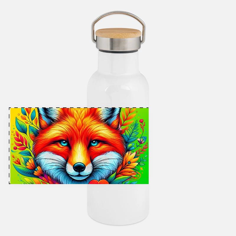 Gourde isotherme avec bouchon en bambou