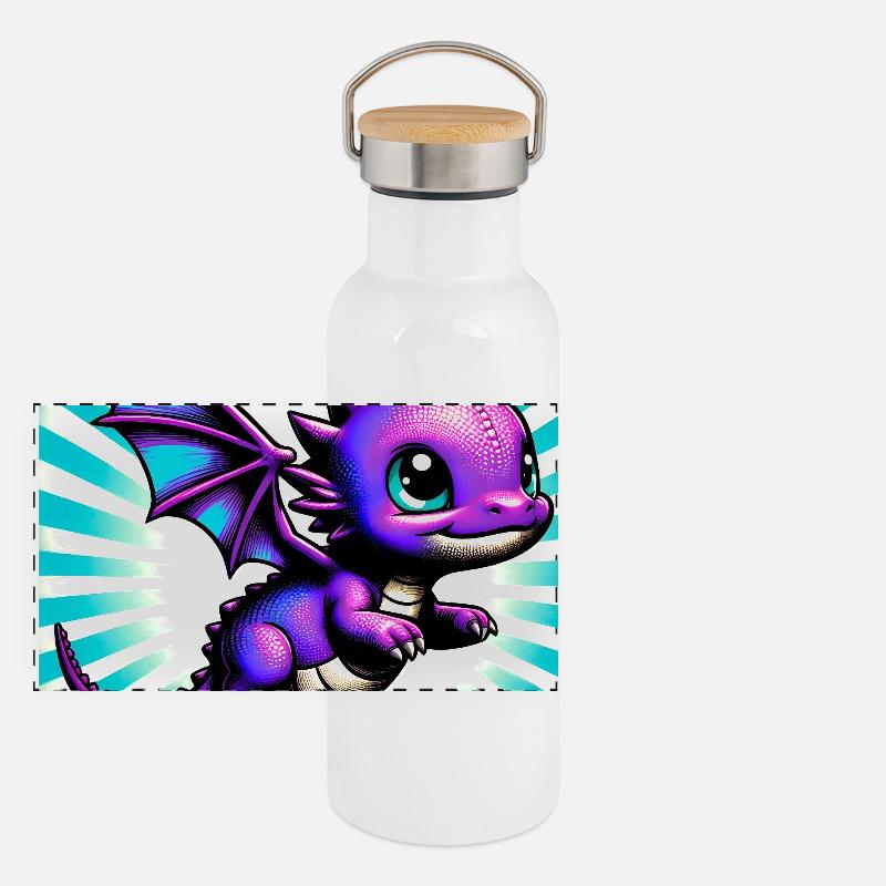 Drache Panorama Thermosflasche mit Bambusdeckel