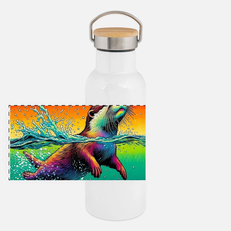 Otter Panorama Thermosflasche mit Bambusdeckel