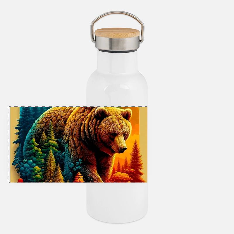 Gourde isotherme avec bouchon en bambou