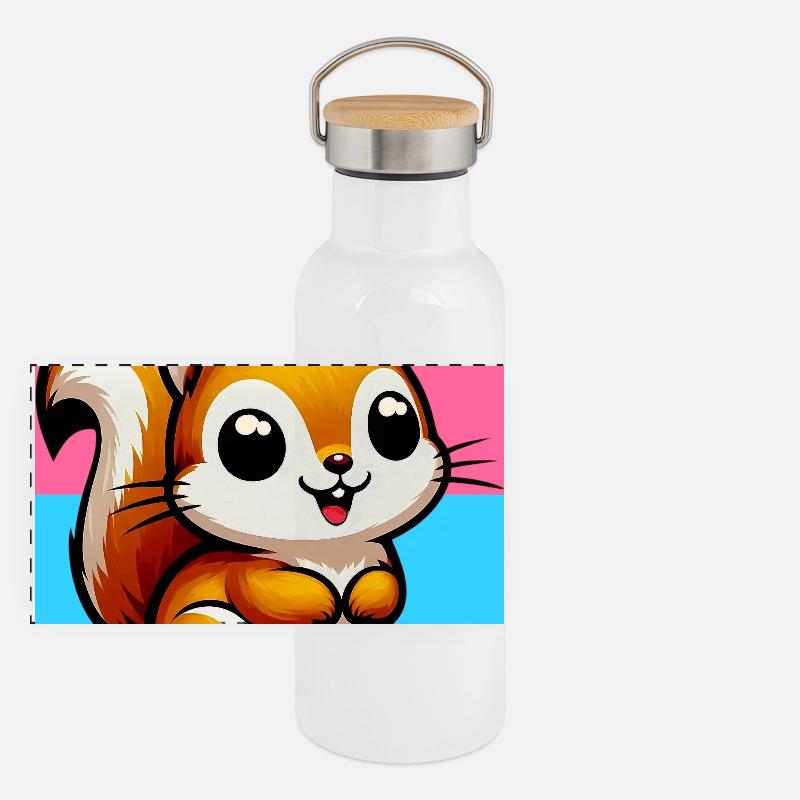 écureuil Gourde isotherme avec bouchon en bambou