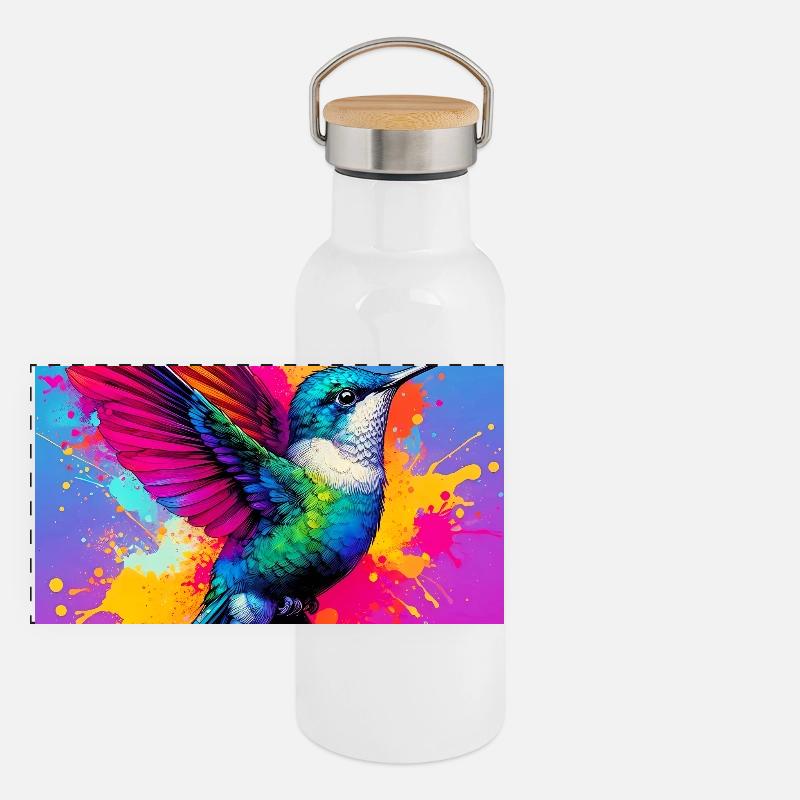 Panorama Thermosflasche mit Bambusdeckel