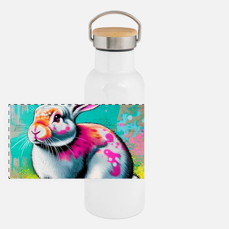 lapin Gourde isotherme avec bouchon en bambou