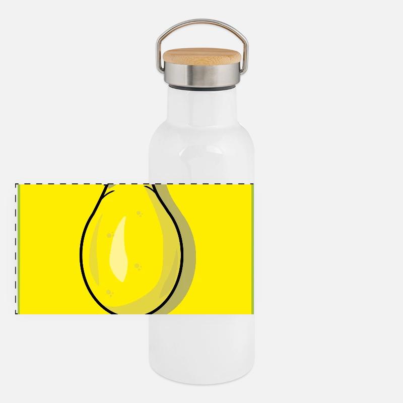 Zitrone Zitrone Panorama Thermosflasche mit Bambusdeckel