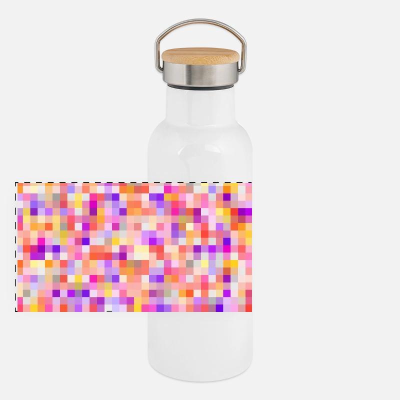 bunte Buttons colored buttons colored pins Panoramic Thermal Bottle with Bamboo Lid
