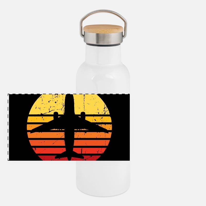 Airplane face mask Panoramic Thermal Bottle with Bamboo Lid