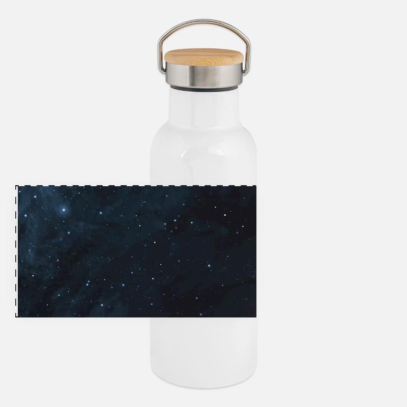 Sternenhimmel Muster Panorama Thermosflasche mit Bambusdeckel