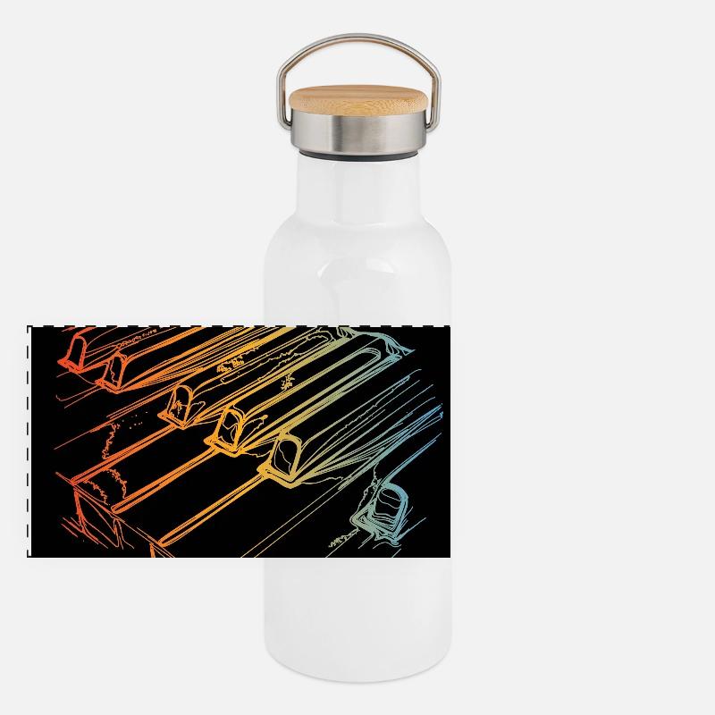 Panorama Thermosflasche mit Bambusdeckel