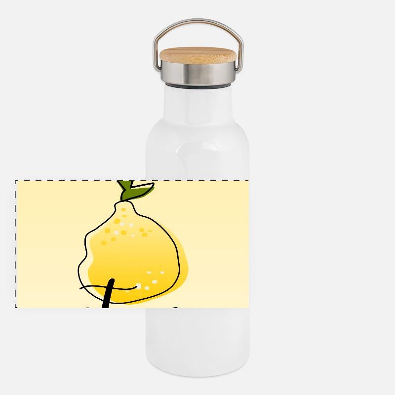 Citron Gourde isotherme avec bouchon en bambou