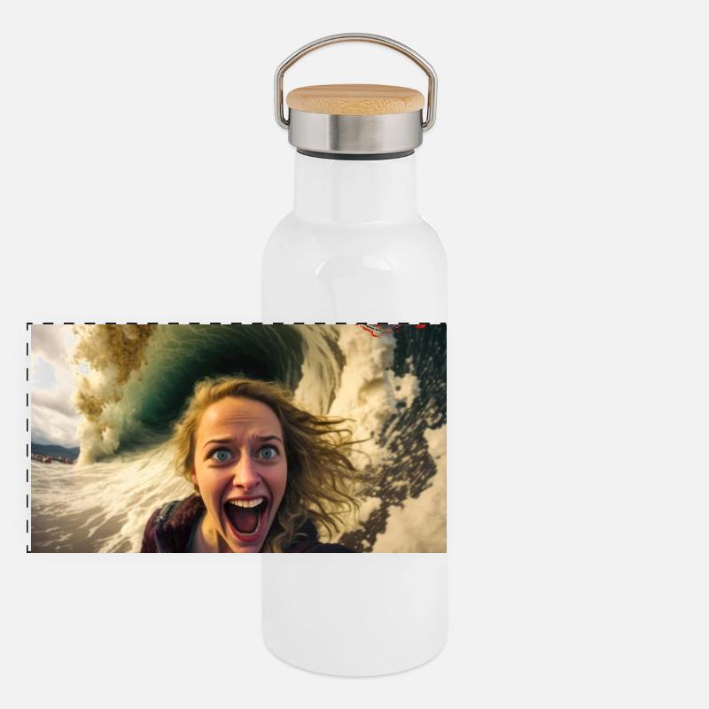Stefie Selfie Addict Certified Panoramic Thermal Bottle with Bamboo Lid