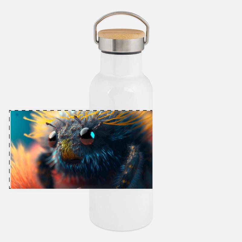 Photo macro créature 05 Gourde isotherme avec bouchon en bambou