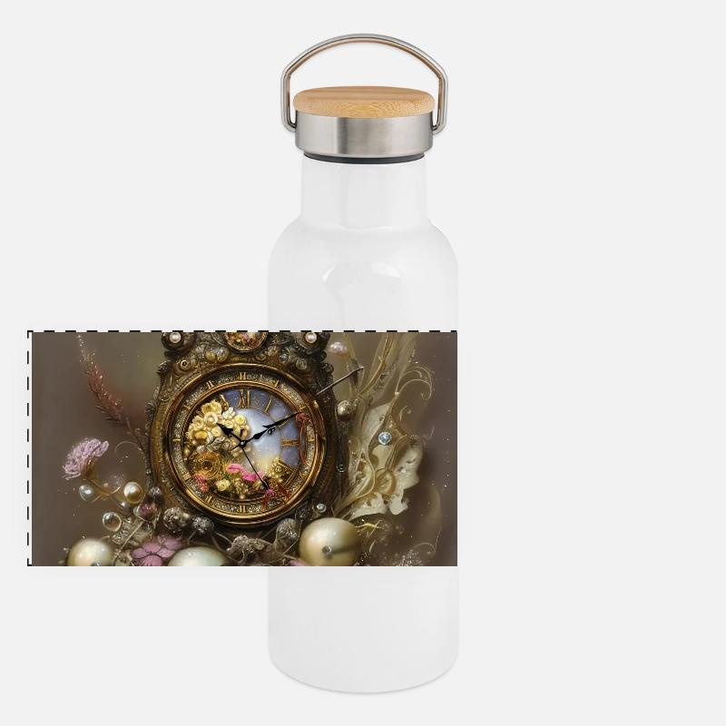 Die Steampunk-Ästhetik Panorama Thermosflasche mit Bambusdeckel