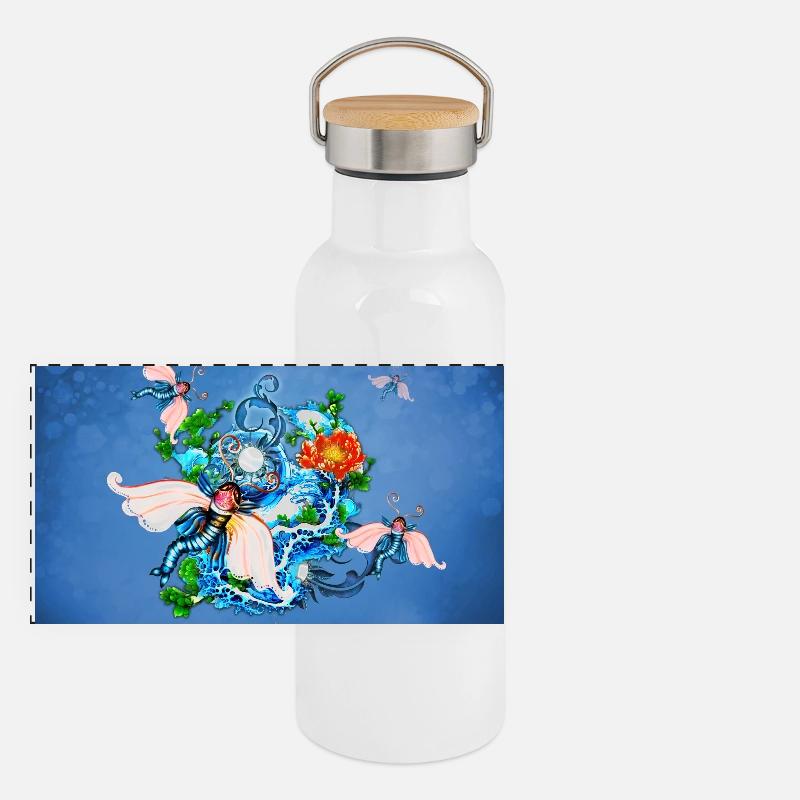 Wunderbares Tier Panorama Thermosflasche mit Bambusdeckel