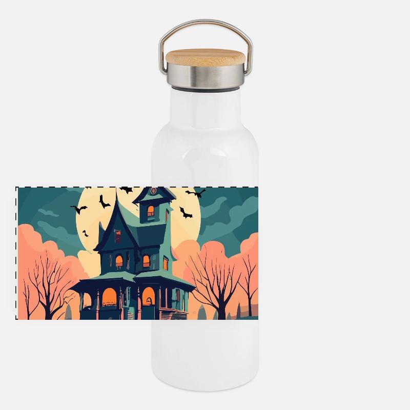 Panorama Thermosflasche mit Bambusdeckel