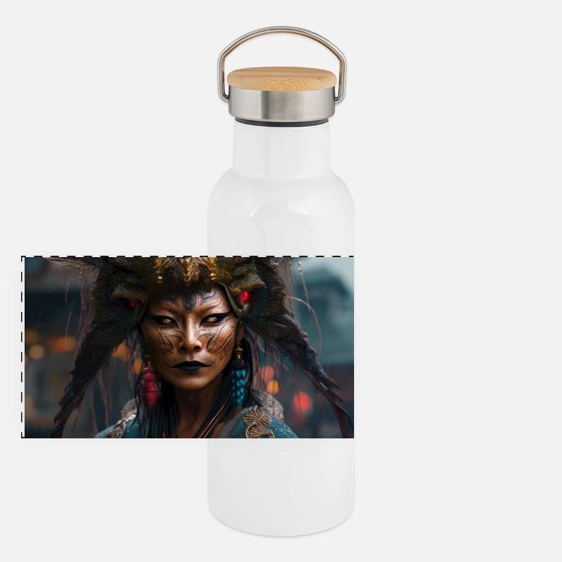 Serene Ghost Panoramic Thermal Bottle with Bamboo Lid