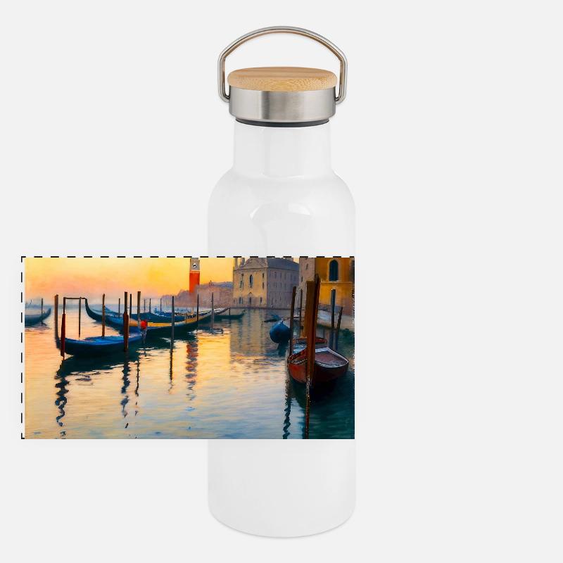 Venedig Panorama Thermosflasche mit Bambusdeckel