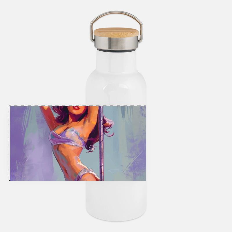 Poledancer feelin' herself Panoramic Thermal Bottle with Bamboo Lid