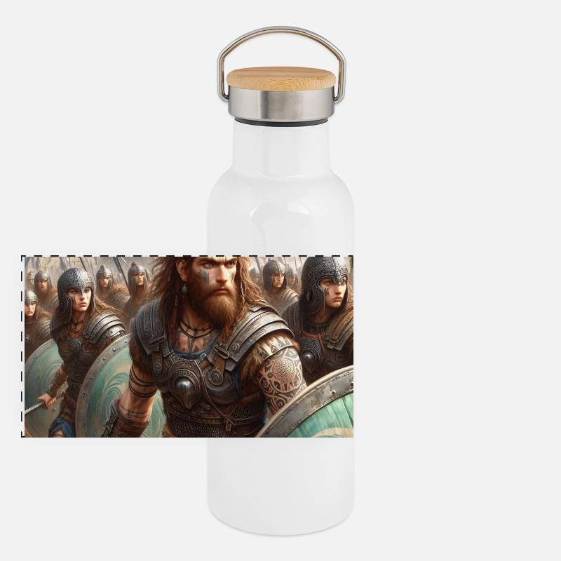 Keltiberer verteidigen Numancia Panorama Thermosflasche mit Bambusdeckel