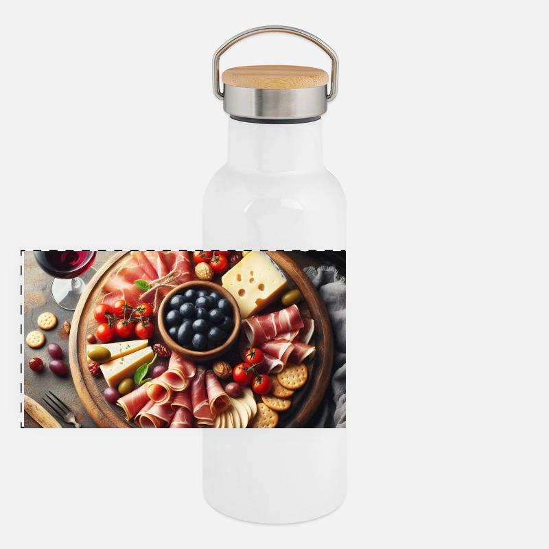 Jambon serrano et fromage Gourde isotherme avec bouchon en bambou
