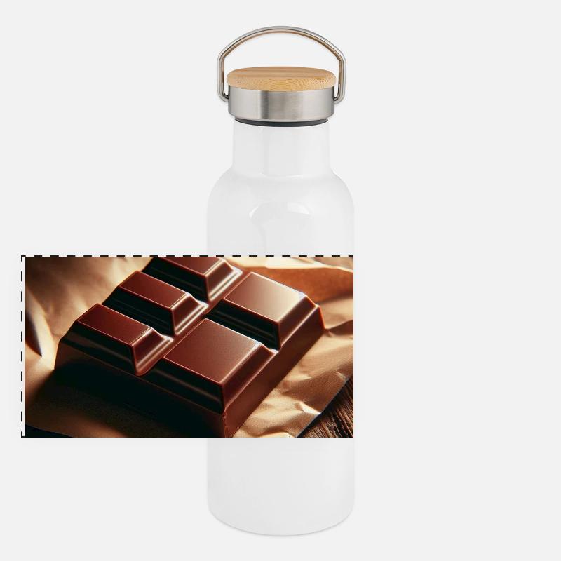 Chocolat Gourde isotherme avec bouchon en bambou