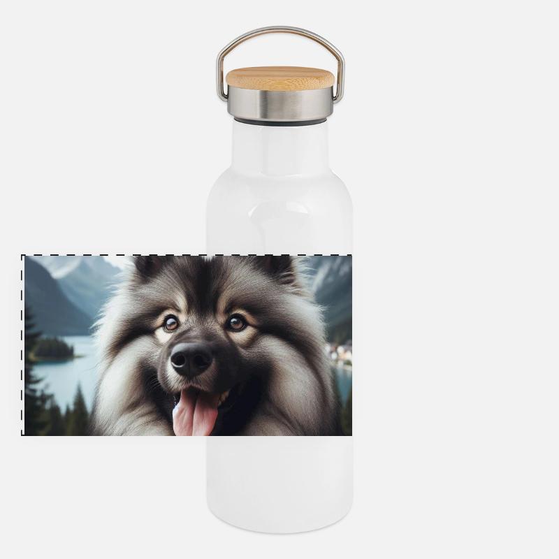 Panorama Thermosflasche mit Bambusdeckel