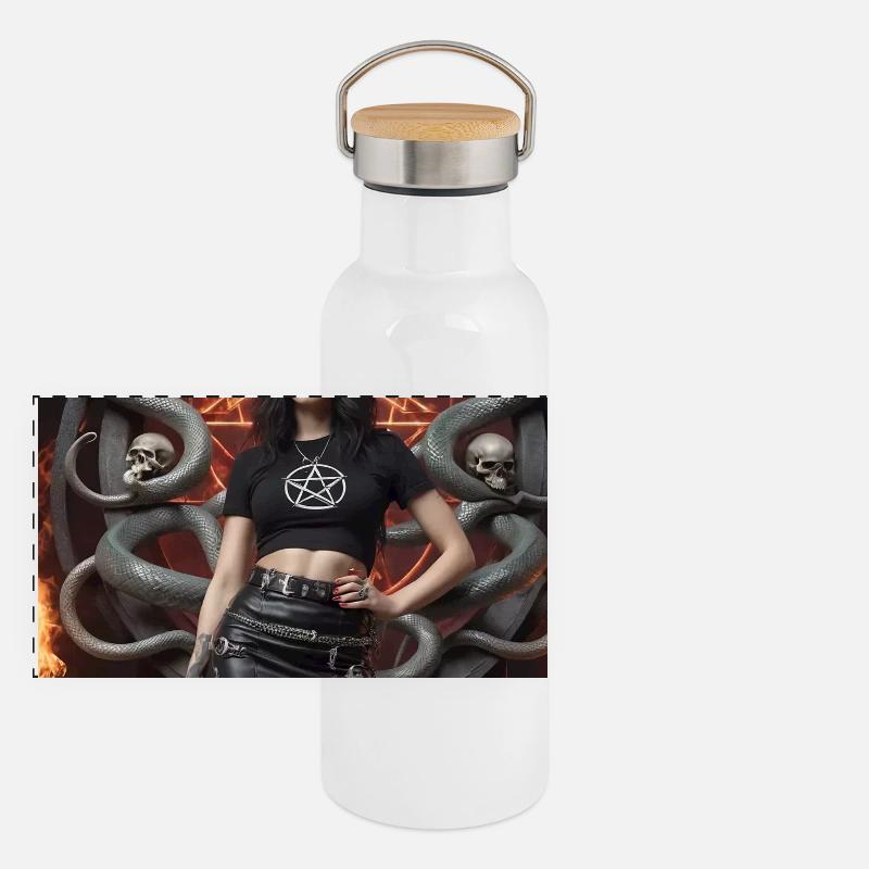 Pose de métal lourd Gourde isotherme avec bouchon en bambou