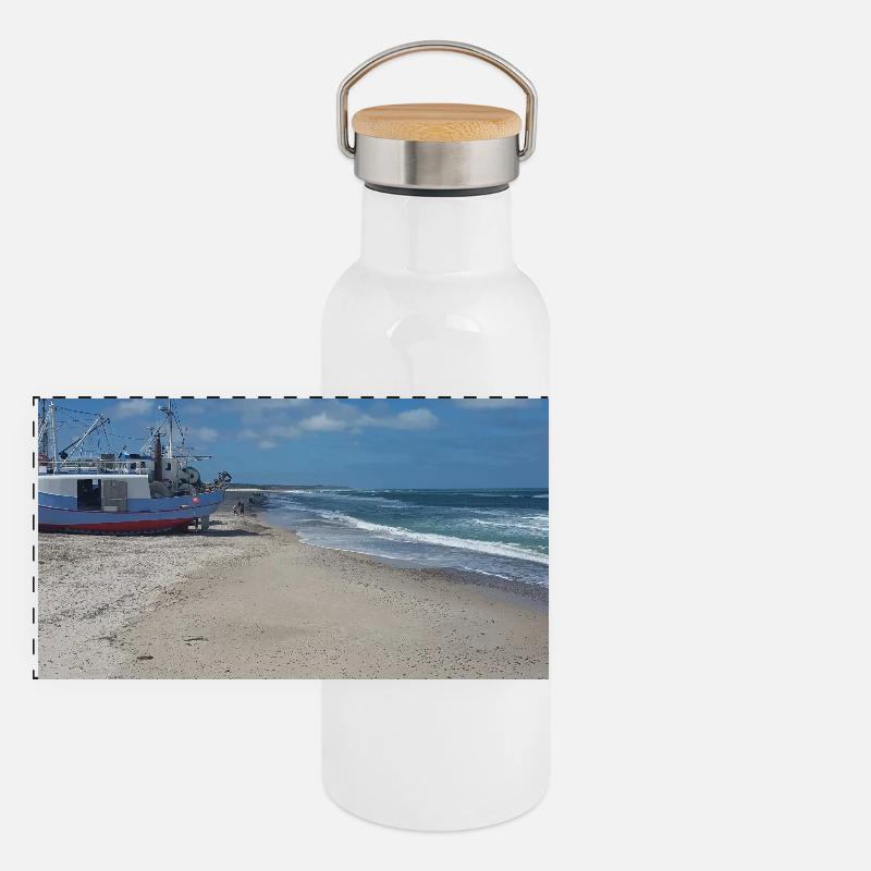 Panorama Thermosflasche mit Bambusdeckel