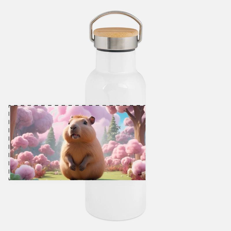 Panorama Thermosflasche mit Bambusdeckel
