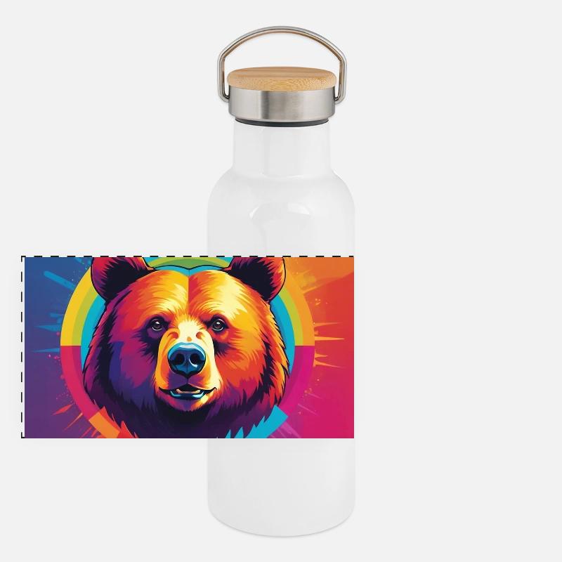 Panorama Thermosflasche mit Bambusdeckel
