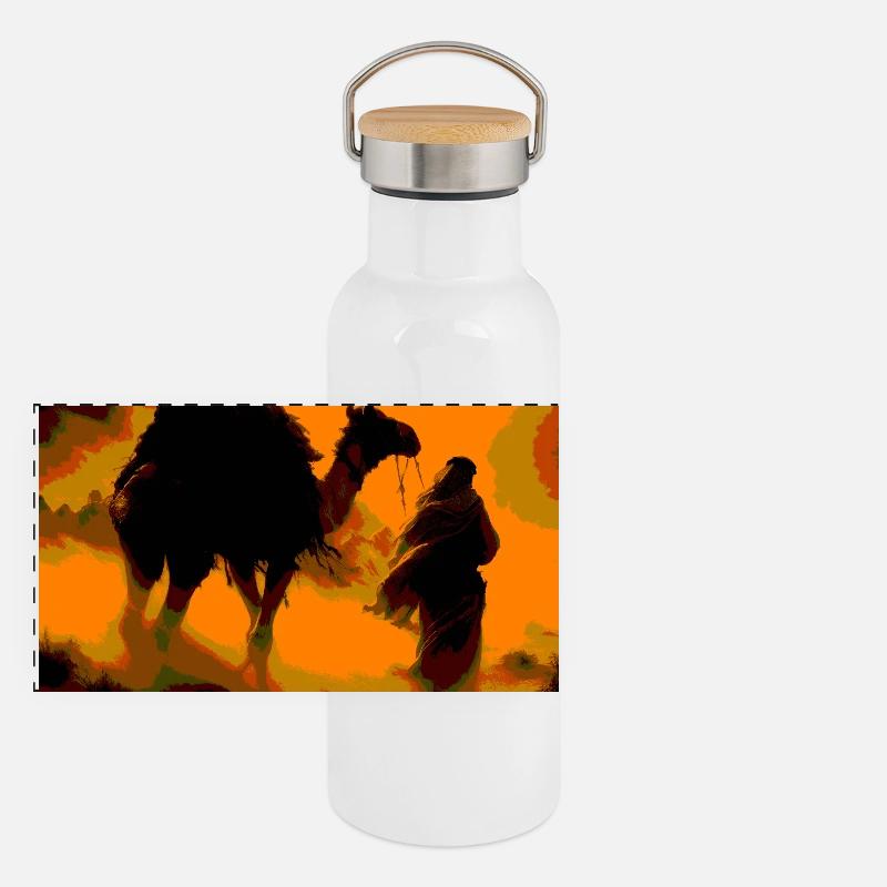 Panorama Thermosflasche mit Bambusdeckel