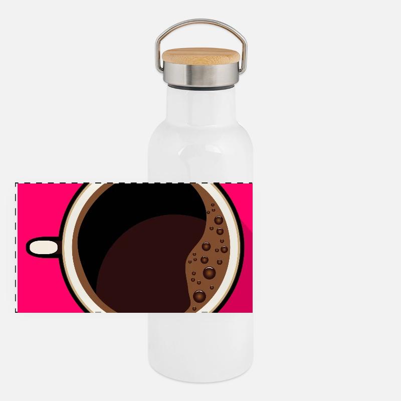 COFFEE ESPRESSO CUP Panoramic Thermal Bottle with Bamboo Lid