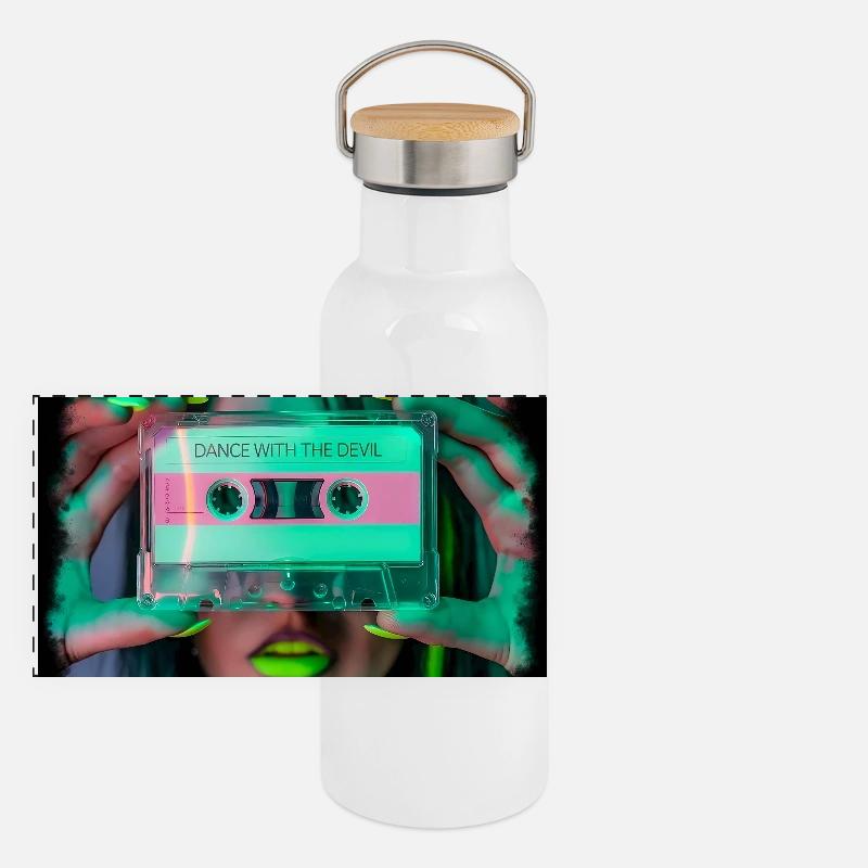 Dance with the Devil Panorama Thermosflasche mit Bambusdeckel