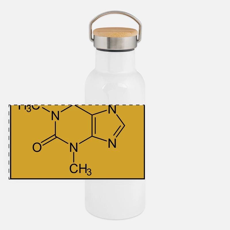 molécule de caféine Gourde isotherme avec bouchon en bambou