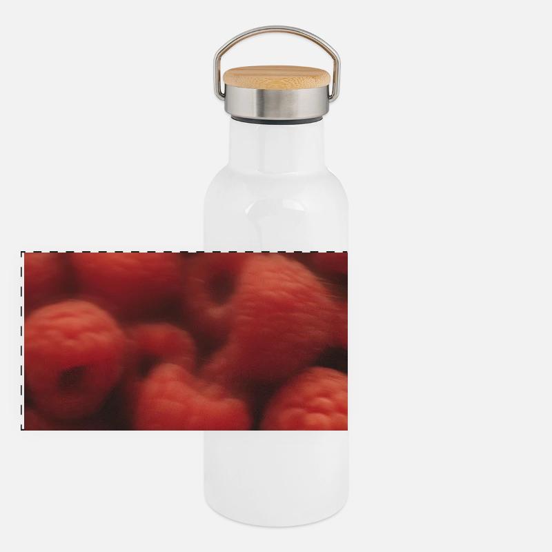 HIMBEEREN Panorama Thermosflasche mit Bambusdeckel