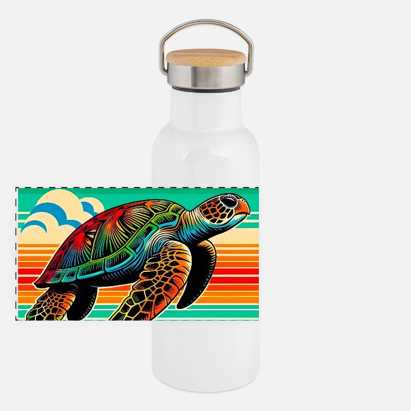 tortue Gourde isotherme avec bouchon en bambou