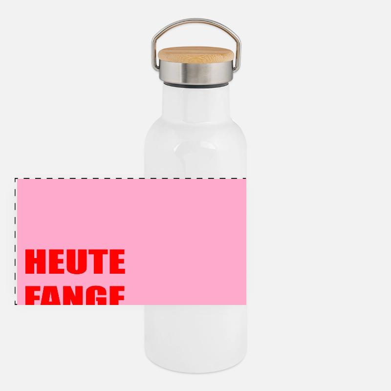 Kraftvolle Motivation Selbstbewusstsein Panorama Thermosflasche mit Bambusdeckel
