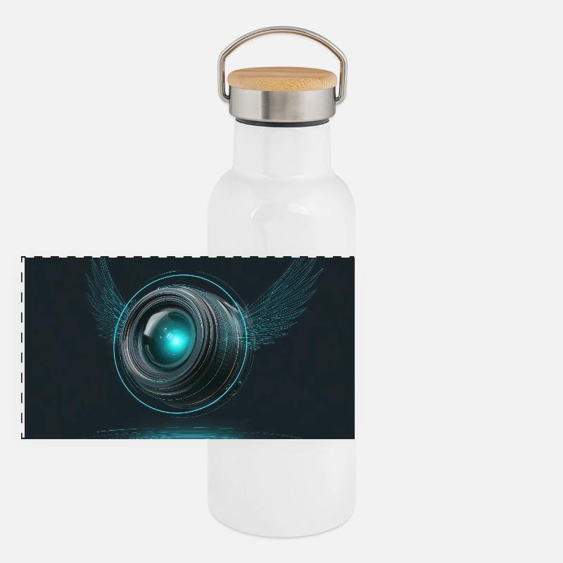 Panorama Thermosflasche mit Bambusdeckel