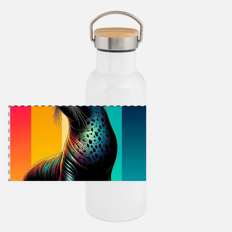 Phoque Gourde isotherme avec bouchon en bambou