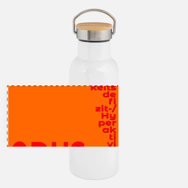 CONCENTRATION DU TDAH Gourde isotherme avec bouchon en bambou