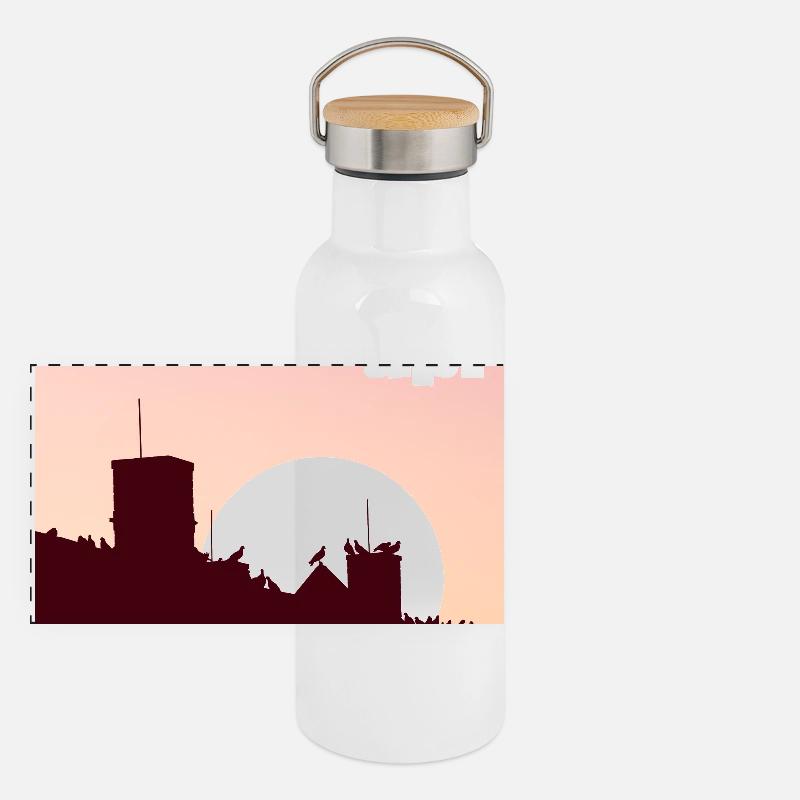 Panorama Thermosflasche mit Bambusdeckel