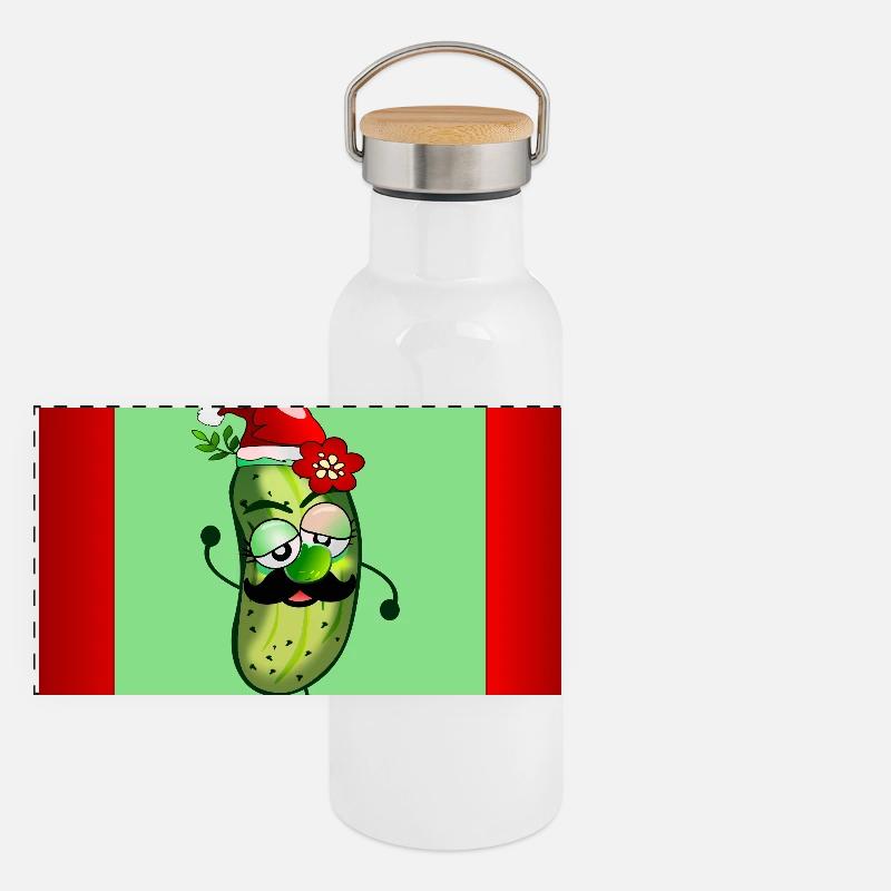 CORNICHON JOYEUX NOËL Gourde isotherme avec bouchon en bambou