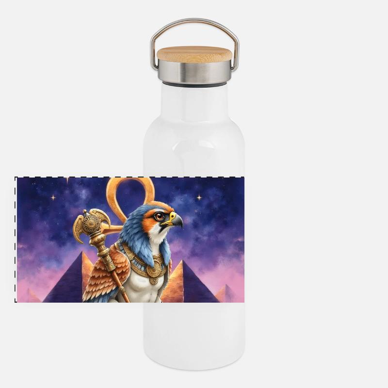 Pharaon Guerrier Oiseau Gourde isotherme avec bouchon en bambou