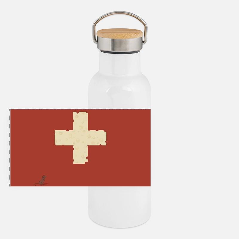 When it comes to cheese, only cheese helps – Funny mouse design Panoramic Thermal Bottle with Bamboo Lid